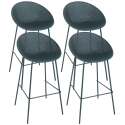 Lot de 4 chaises hautes de restaurant en plastique et acier