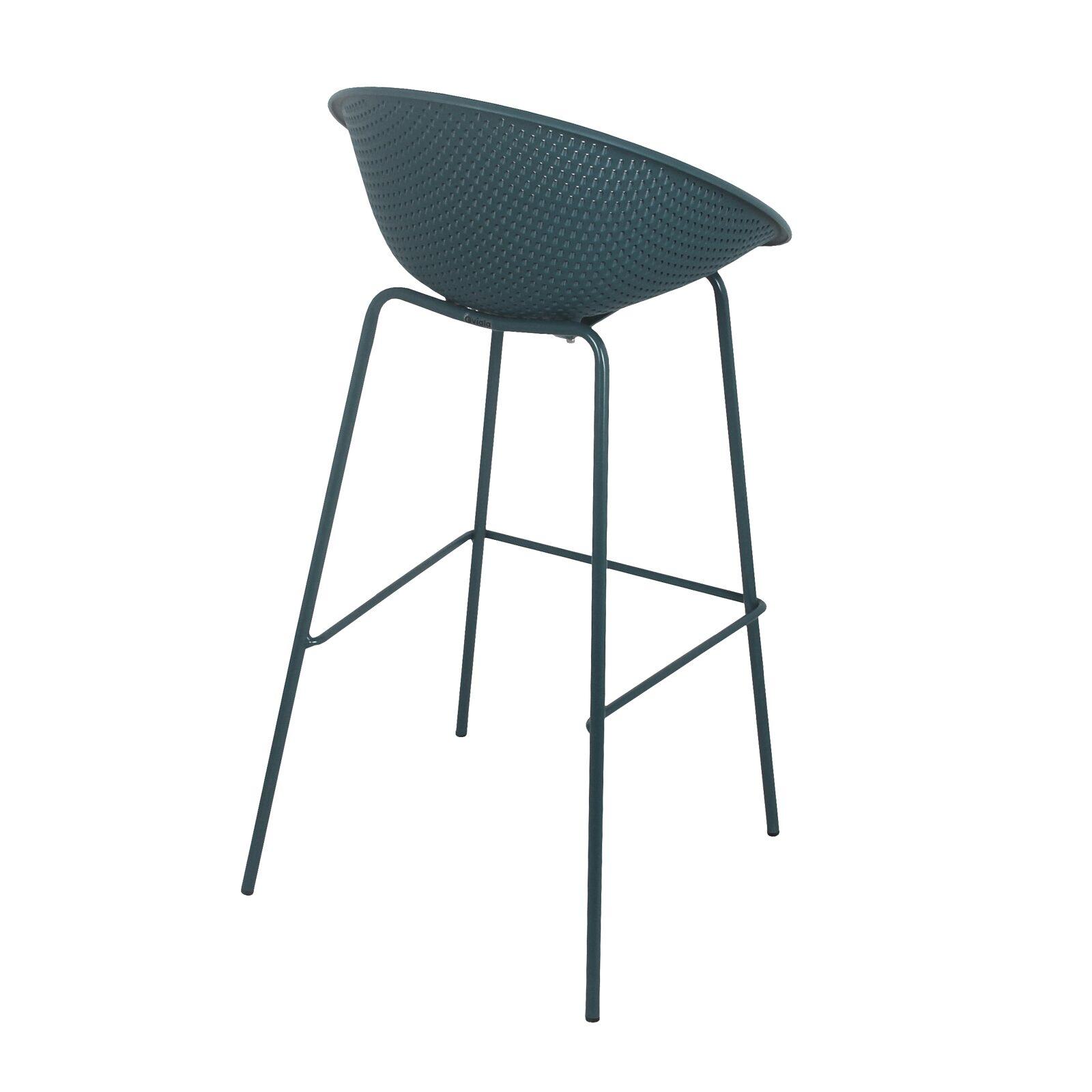 Lot de 4 chaises hautes de restaurant en plastique et acier