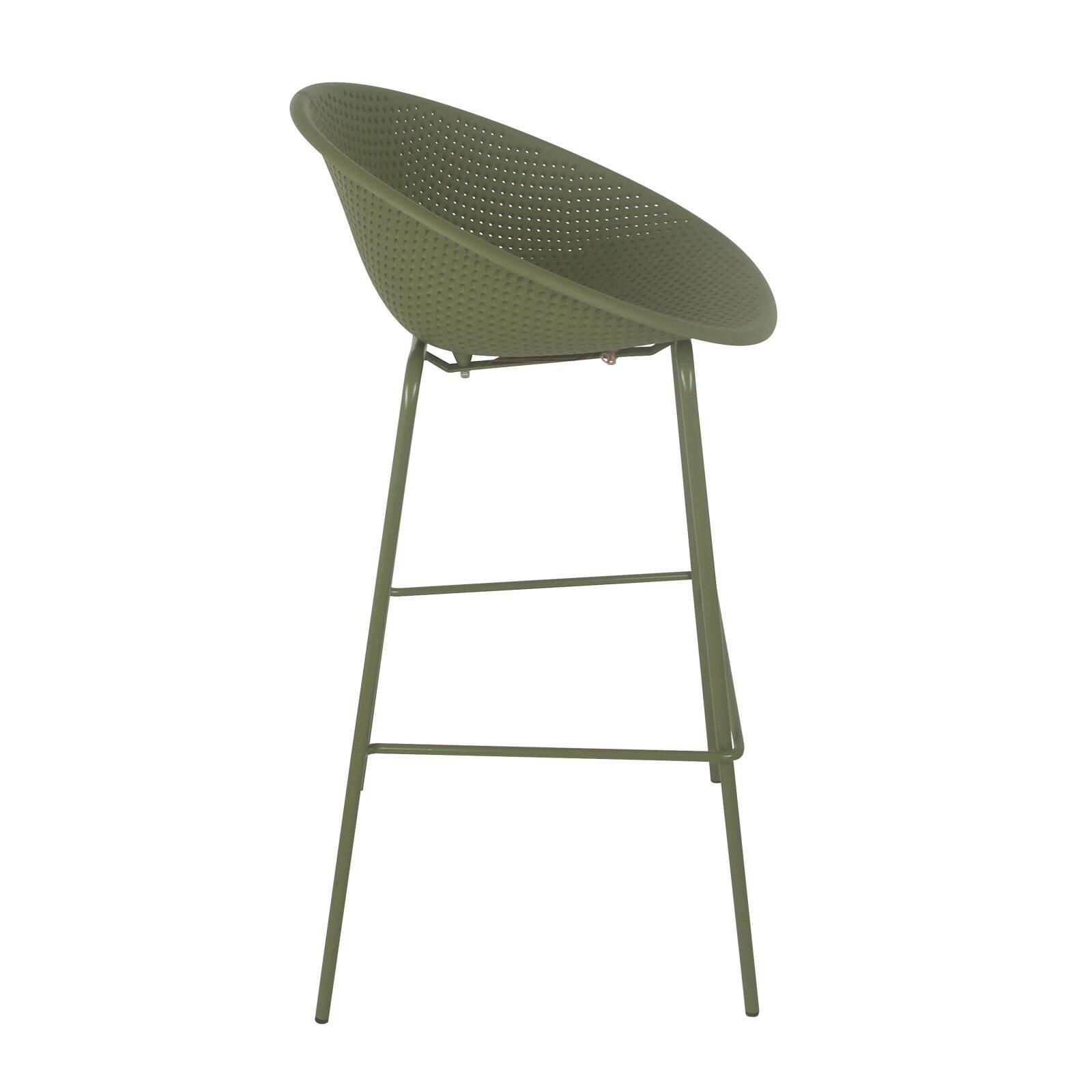 Lot de 4 chaises hautes de restaurant en plastique et acier