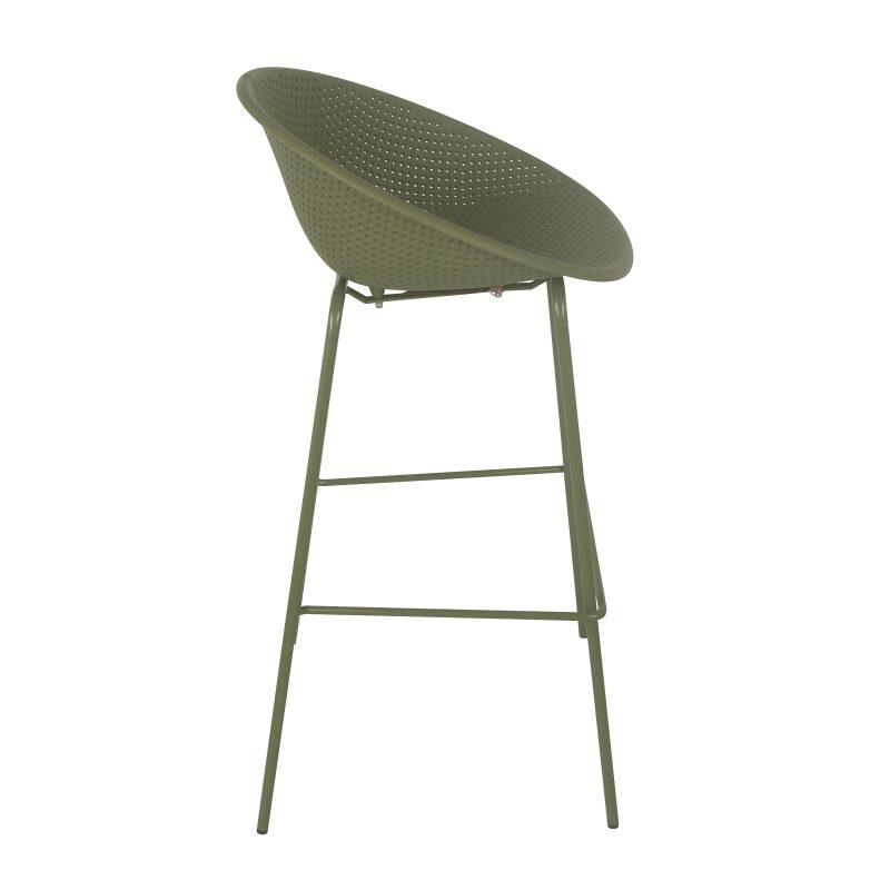 Lot de 4 chaises hautes de restaurant en plastique et acier (3/6)