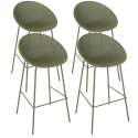 Lot de 4 chaises hautes de restaurant en plastique et acier
