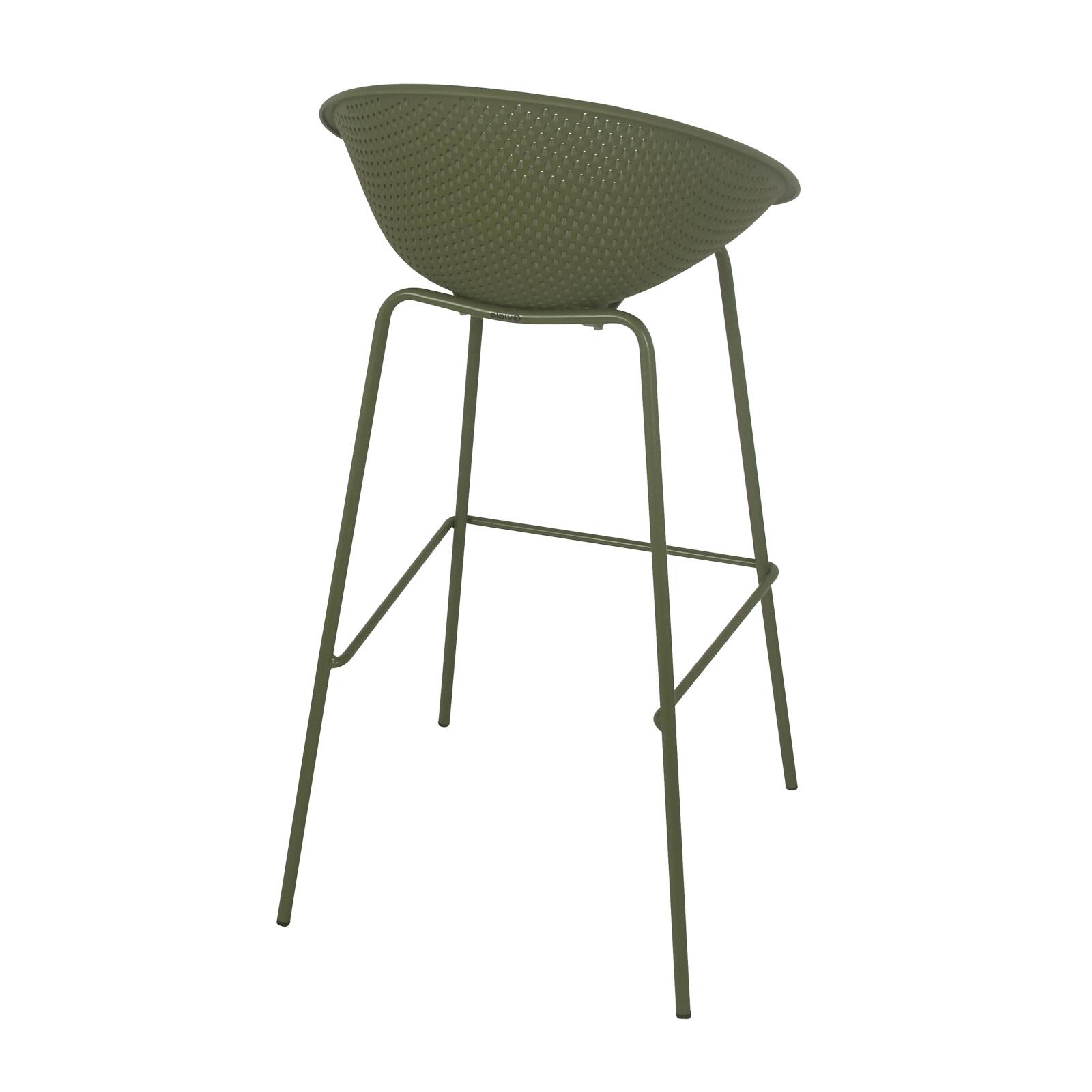 Lot de 4 chaises hautes de restaurant en plastique et acier