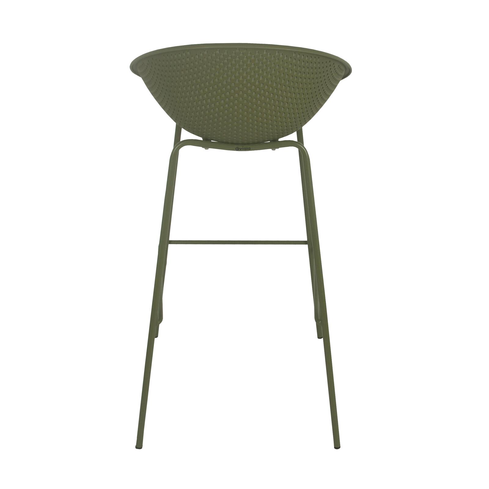 Lot de 4 chaises hautes de restaurant en plastique et acier