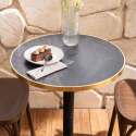 Plateau de table rond en mélaminé et cerclage en aluminium ⌀60 cm