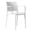 Lot de 4 chaises de restaurant avec accoudoirs en plastique