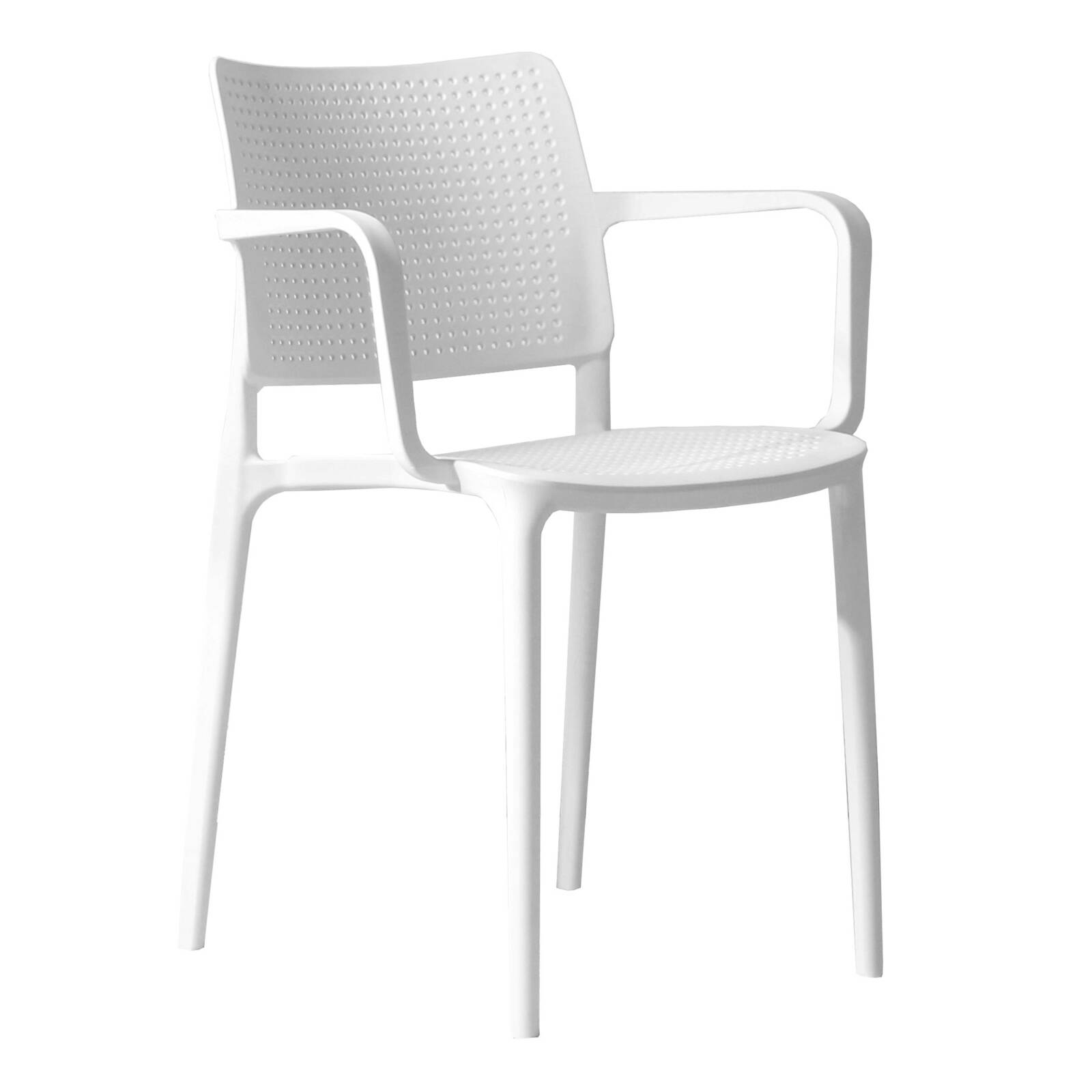 Lot de 4 chaises de restaurant avec accoudoirs en plastique