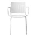 Lot de 4 chaises de restaurant avec accoudoirs en plastique