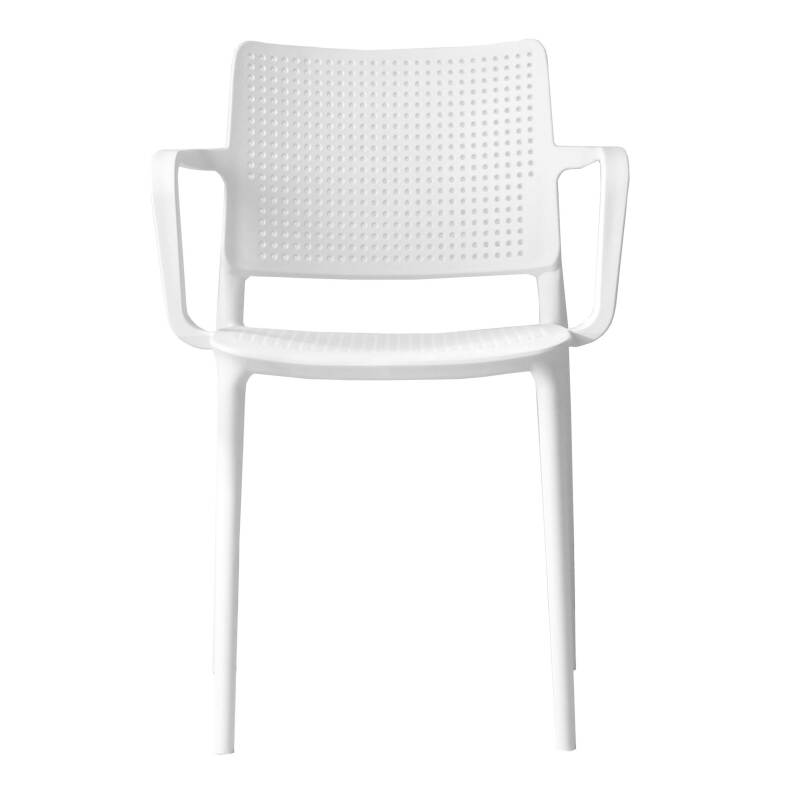 Lot de 4 chaises de restaurant avec accoudoirs en plastique (4/5)