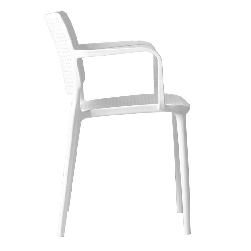 Lot de 4 chaises de restaurant avec accoudoirs en plastique (2/5)