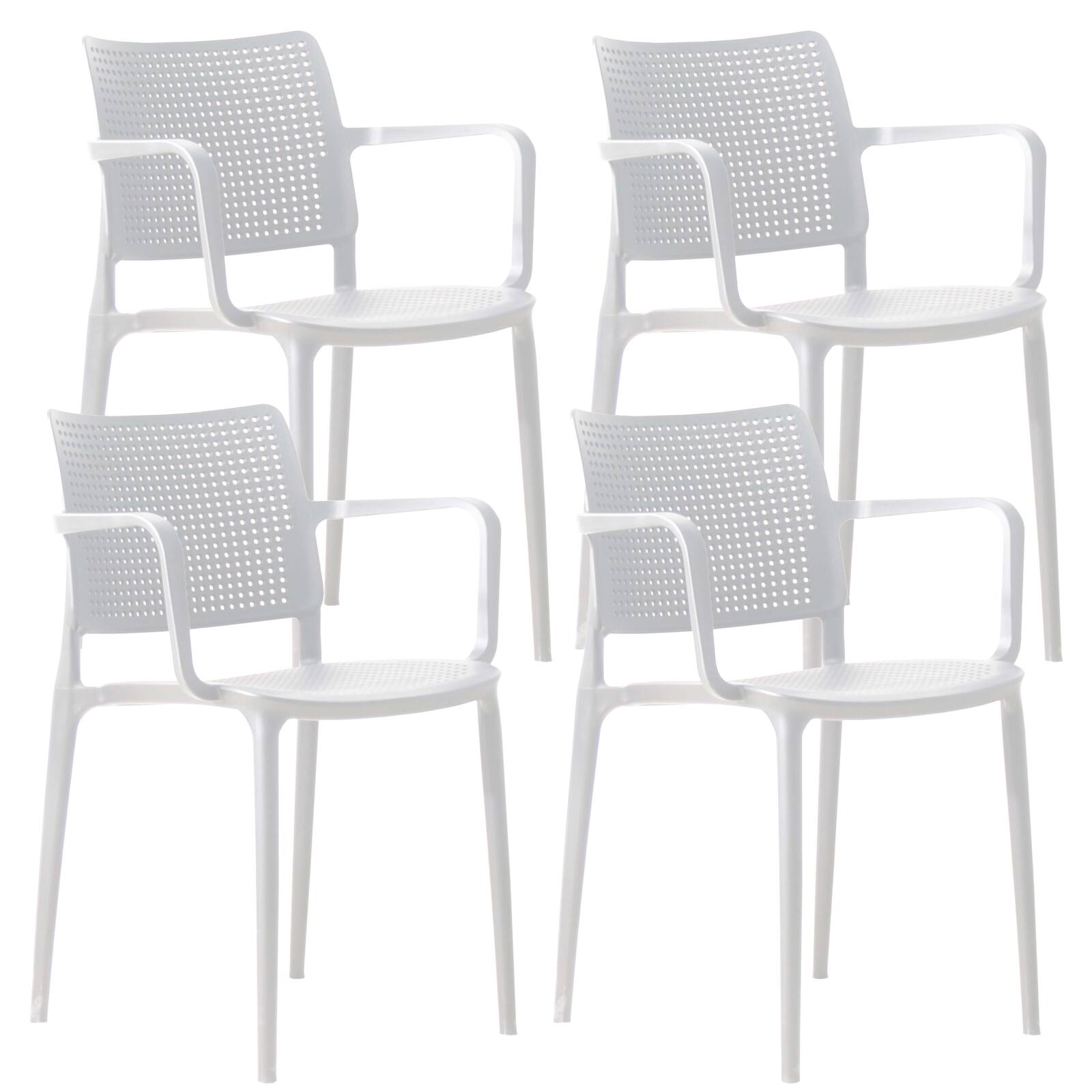 Lot de 4 chaises de restaurant avec accoudoirs en plastique
