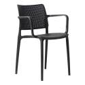 Lot de 4 chaises de restaurant avec accoudoirs en plastique