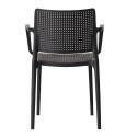 Lot de 4 chaises de restaurant avec accoudoirs en plastique