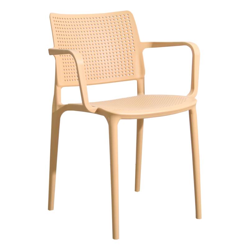 Lot de 4 chaises de restaurant avec accoudoirs en plastique