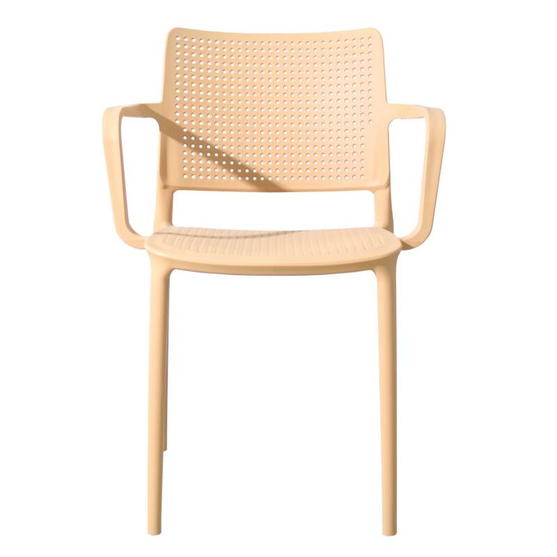 Lot de 4 chaises de restaurant avec accoudoirs en plastique (2/4)