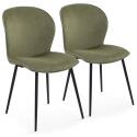 Lot de 2 chaises de restaurant en velours côtelé