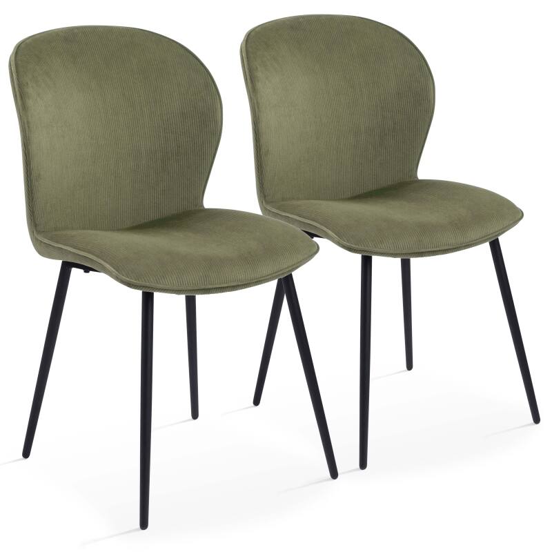 Lot de 2 chaises de restaurant en velours côtelé