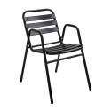 Chaise de terrasse en aluminium avec accoudoirs