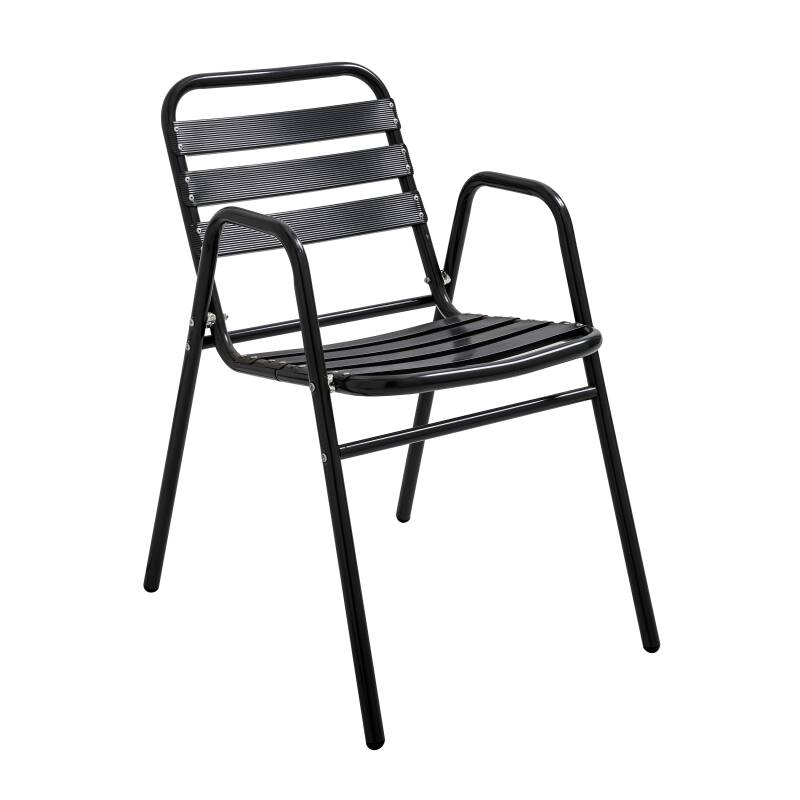 Chaise de terrasse en aluminium avec accoudoirs