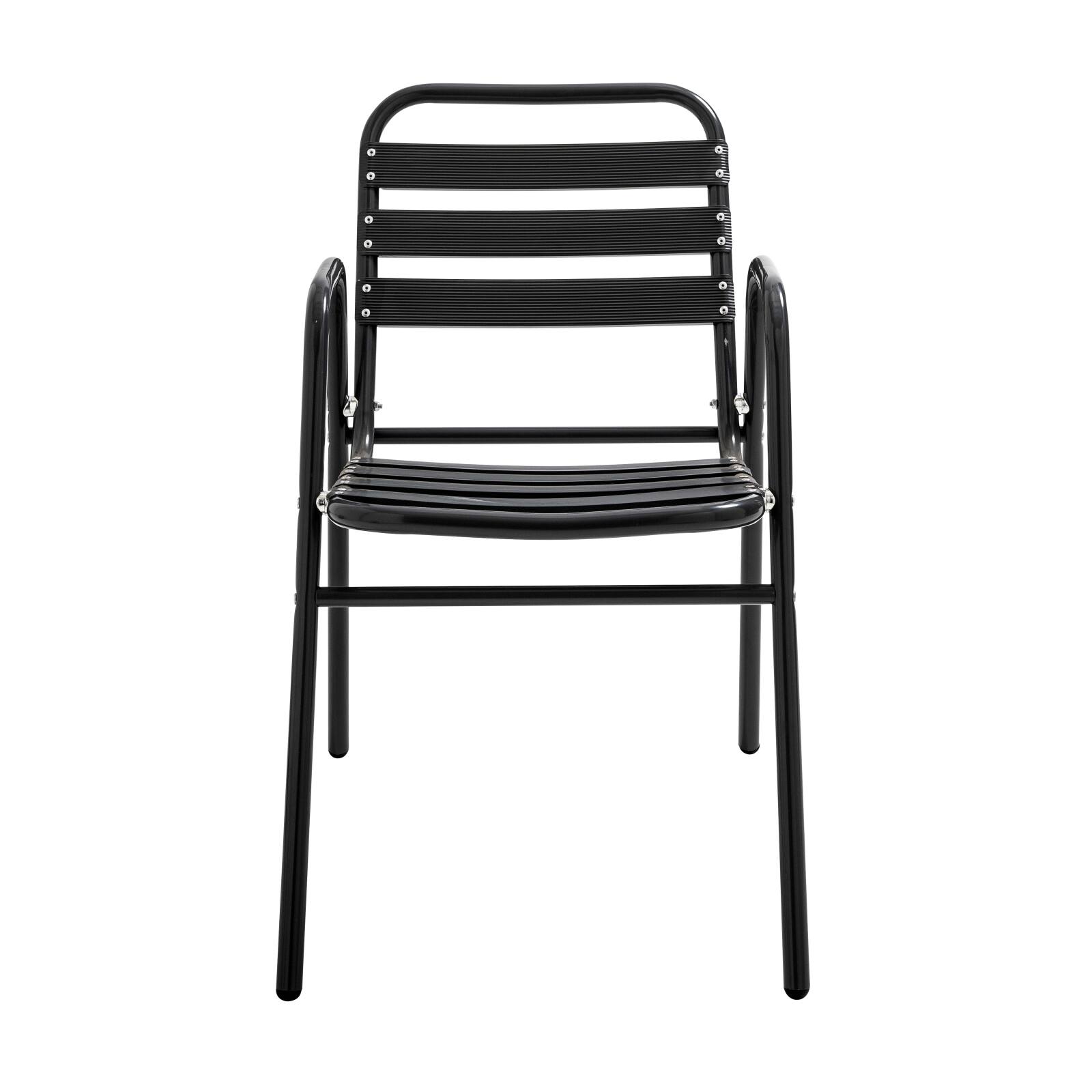 Chaise de terrasse en aluminium avec accoudoirs