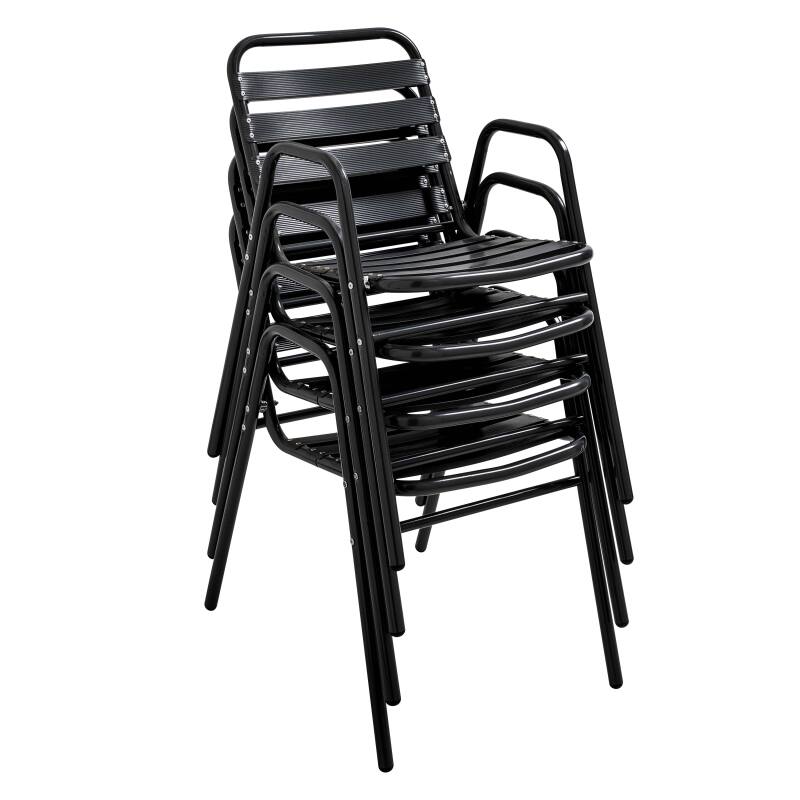 Chaise de terrasse en aluminium avec accoudoirs (3/7)