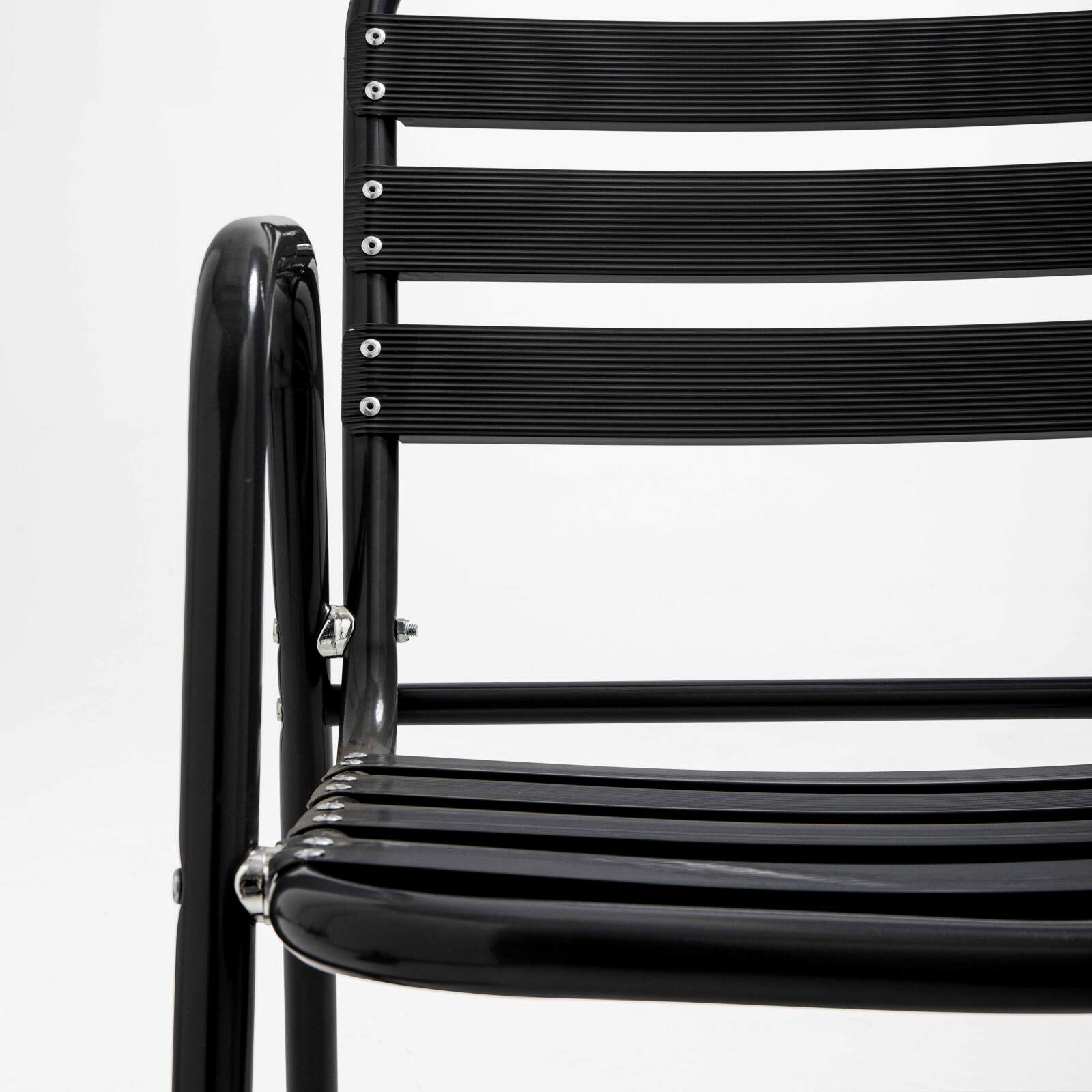 Chaise de terrasse en aluminium avec accoudoirs