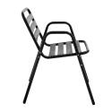 Chaise de terrasse en aluminium avec accoudoirs - Lot de 4