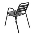 Chaise de terrasse en aluminium avec accoudoirs - Lot de 4