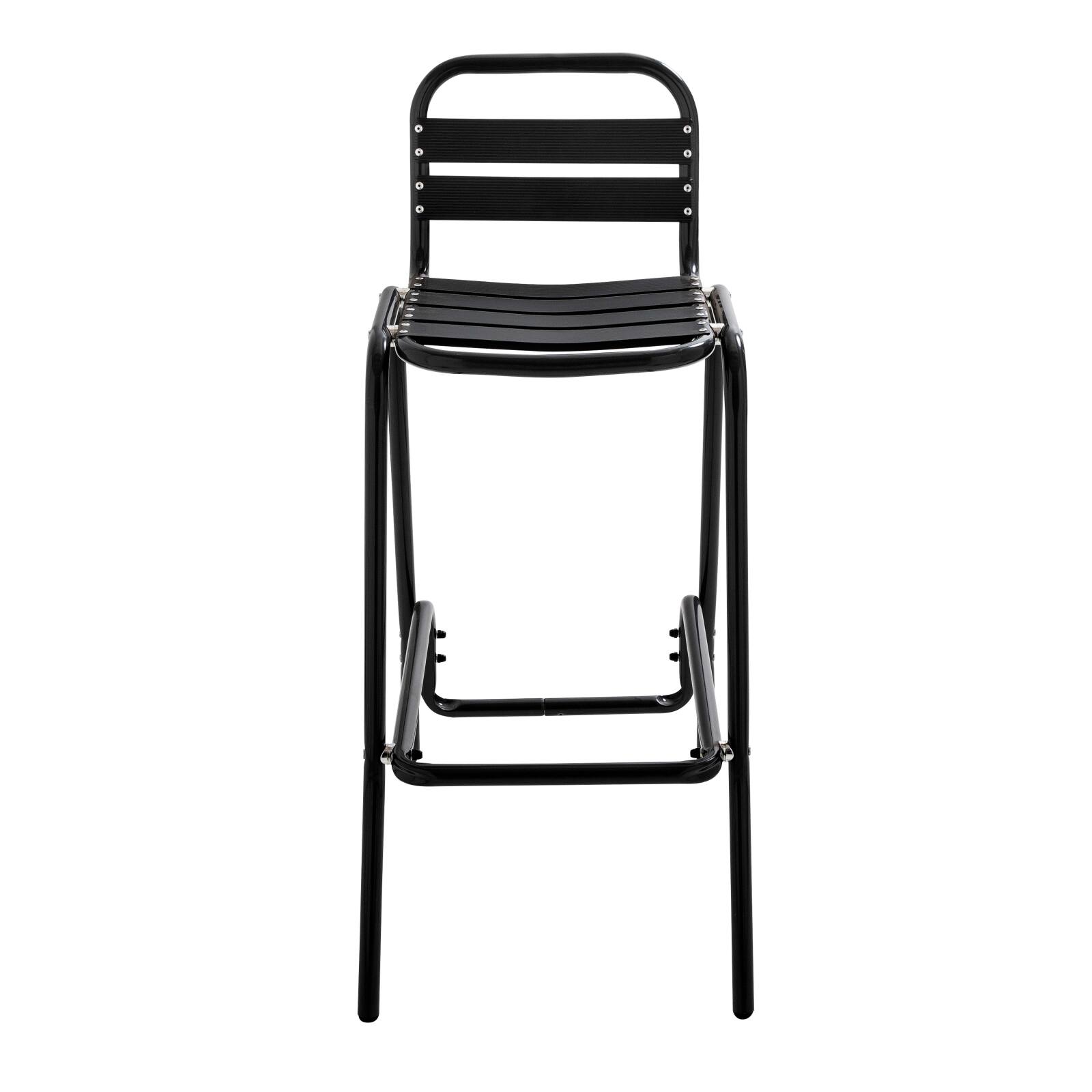 Chaises hautes de terrasse en aluminium gris foncé - Lot de 4