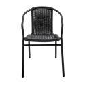Chaises de terrasse en aluminium et résine avec accoudoirs - Lot de 4