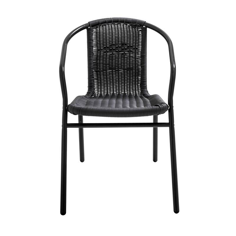 Chaises de terrasse en aluminium et résine avec accoudoirs - Lot de 4