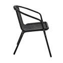 Chaises de terrasse en aluminium et résine avec accoudoirs - Lot de 4