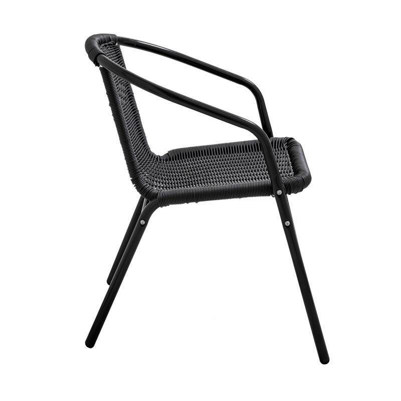 Chaises de terrasse en aluminium et résine avec accoudoirs - Lot de 4