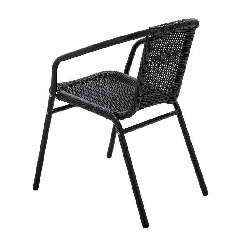 Chaises de terrasse en aluminium et résine avec accoudoirs - Lot de 4