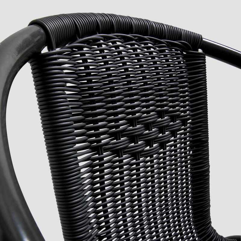 Chaises de terrasse en aluminium et résine avec accoudoirs - Lot de 4