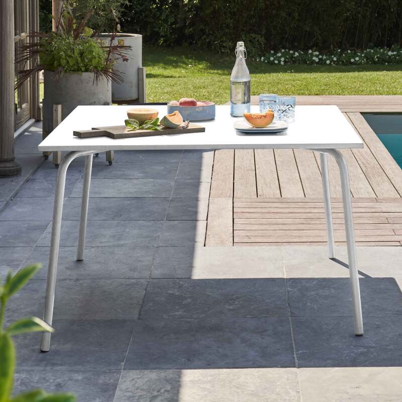 Table de restaurant carrée en métal (120 cm) - 8 places (16/110)