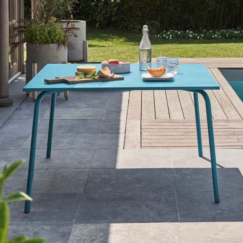 Table de restaurant carrée en métal (120 cm) - 8 places (3/7)