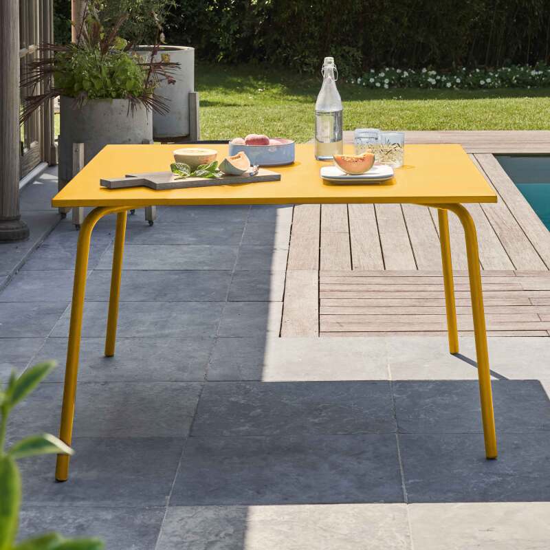 Table de restaurant carrée en métal (120 cm) - 8 places (21/110)