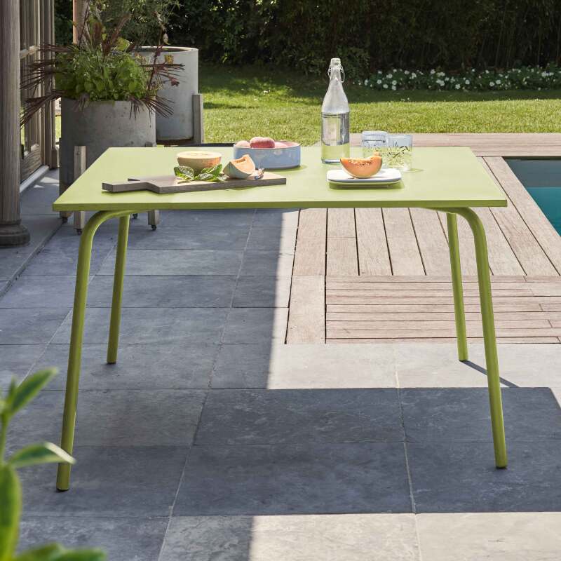 Table de restaurant carrée en métal (120 cm) - 8 places (5/6)