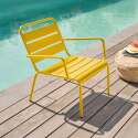 Fauteuil de terrasse bas en métal