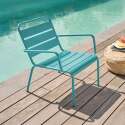 Fauteuil de terrasse bas en métal