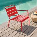 Fauteuil de terrasse bas en métal