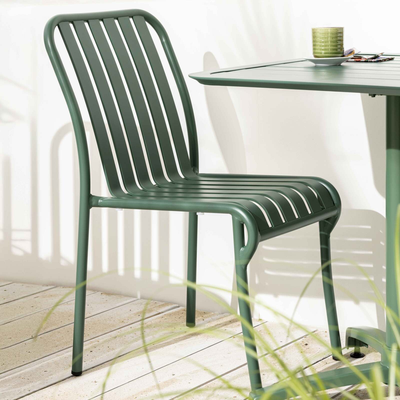 Chaise de terrasse de restaurant en aluminium