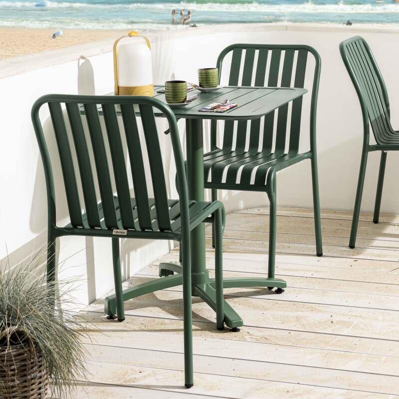 Chaise de terrasse de restaurant en aluminium