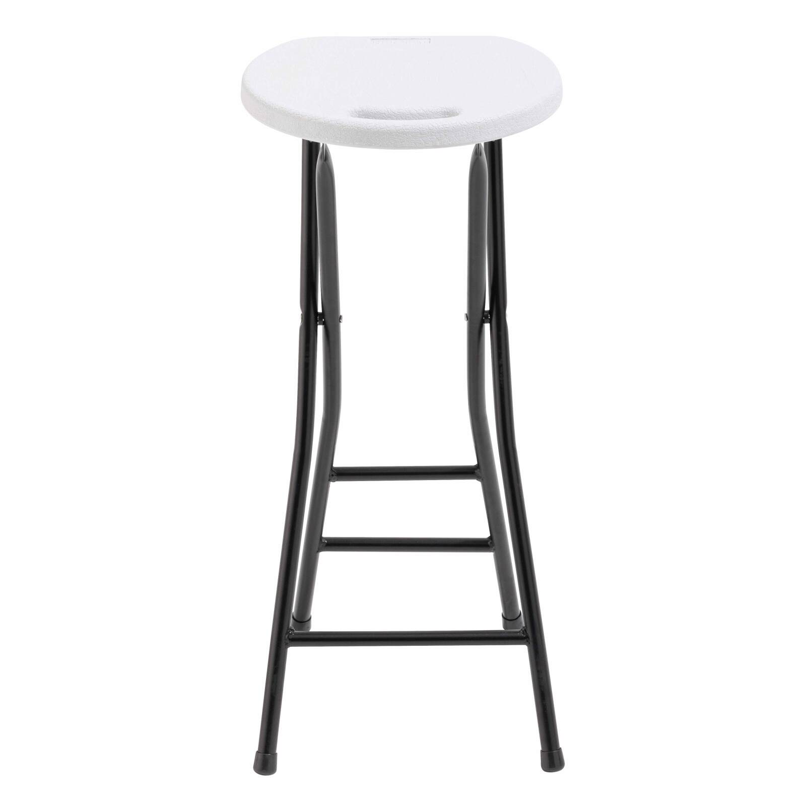 Tabouret pliant blanc en PEHD - Lot de 10