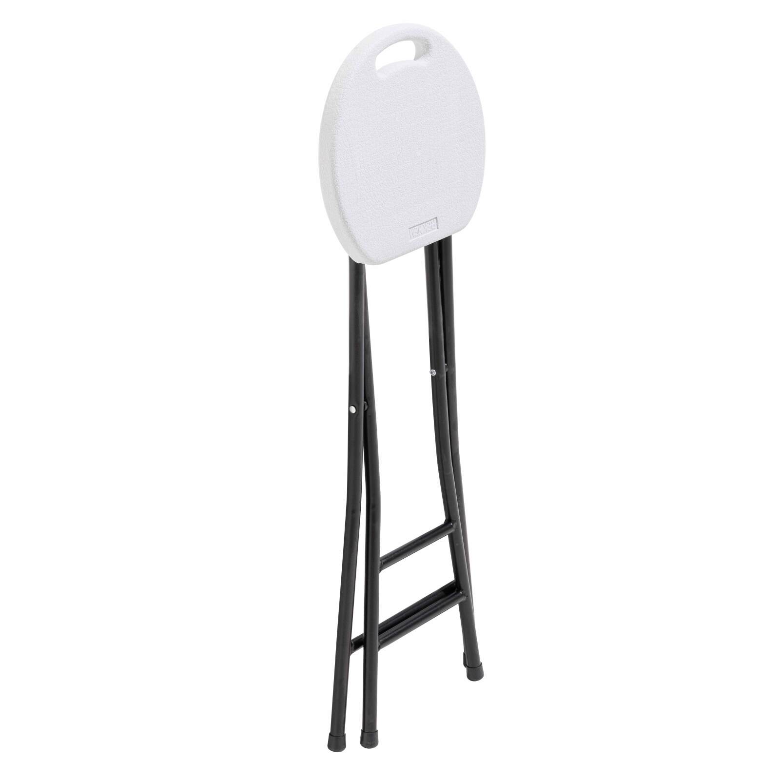 Tabouret pliant blanc en PEHD - Lot de 10