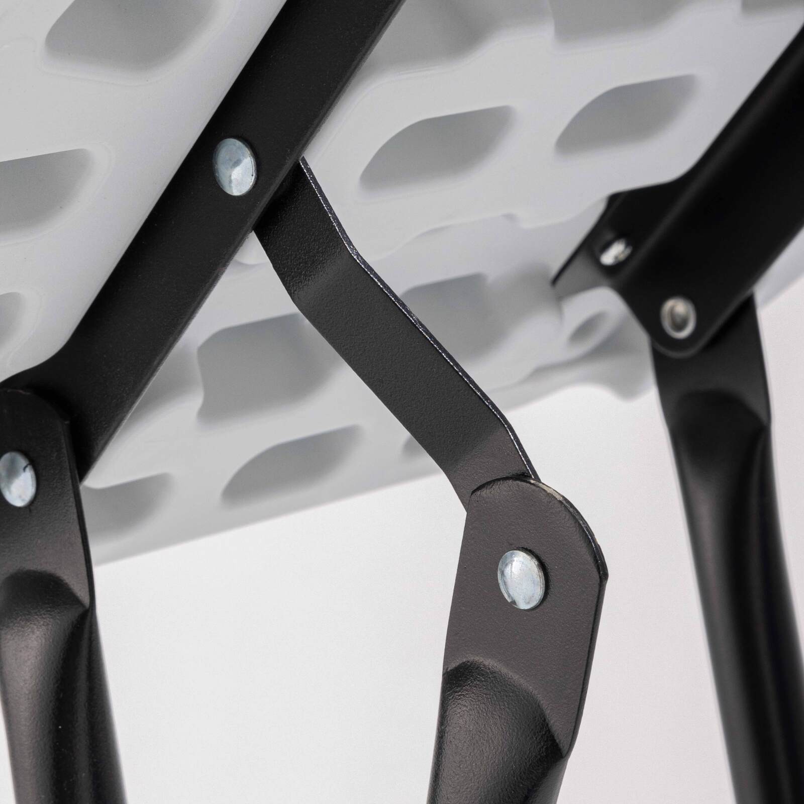 Tabouret pliant blanc en PEHD - Lot de 10