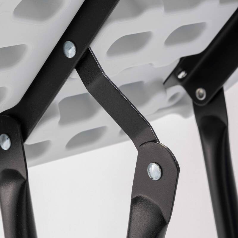 Tabouret pliant blanc en PEHD - Lot de 10