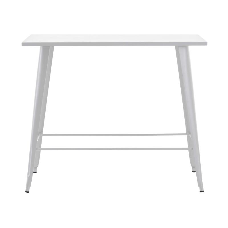 Table de restaurant haute rectangulaire en métal (120 cm) - 6 places