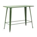 Table de restaurant haute rectangulaire en métal (120 cm) - 6 places