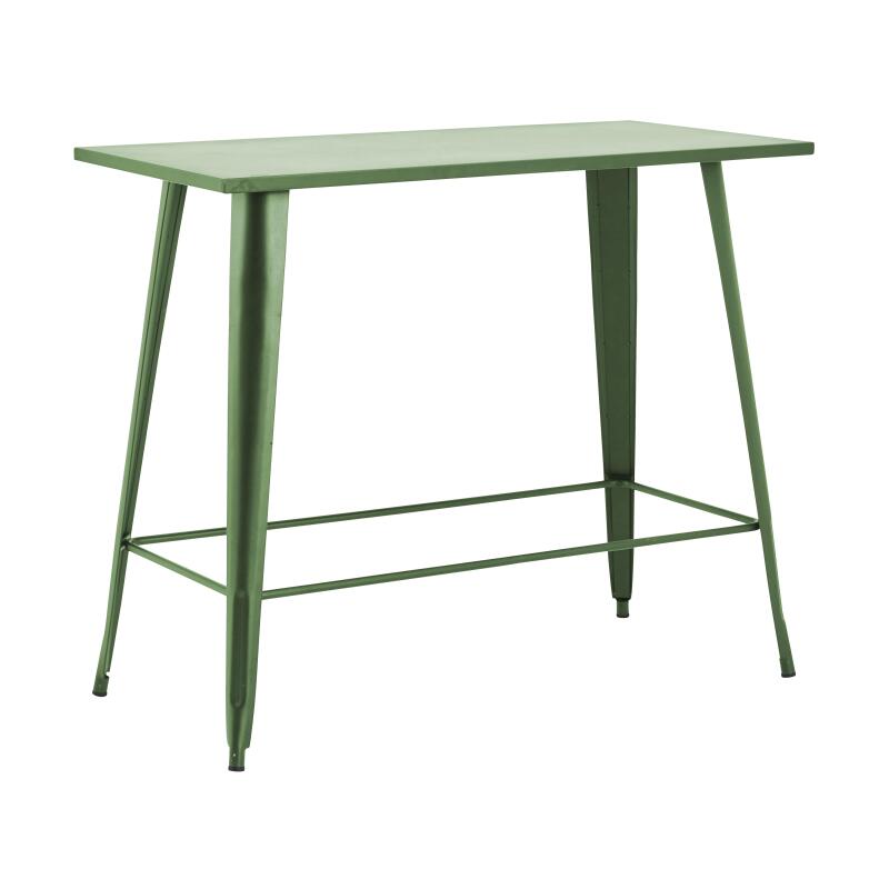 Table de restaurant haute rectangulaire en métal (120 cm) - 6 places